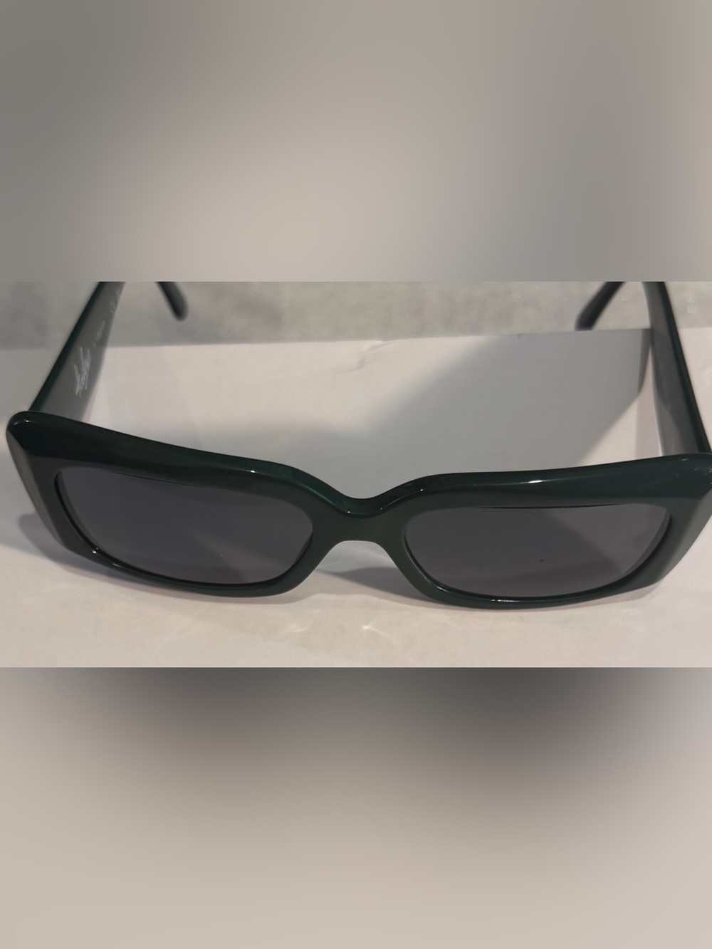 Vogue Dark Green Slim Cat-Eye Sunglasses - Picture 1 of 11